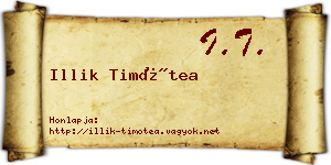 Illik Timótea névjegykártya